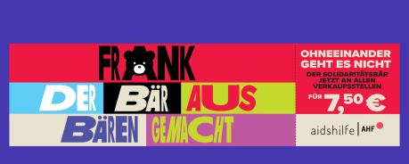 Aktion Bärenstark 2024_1 Schwarzer Hintergrund, Teddybär und Logo