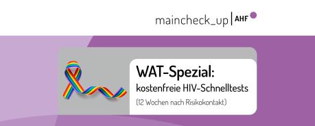 WAT-Spezial: Kostenfreie Schnelltests AIDS-Schleife in Regenbogenfarben