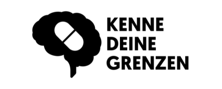 Schriftzug Kenne Deine Grenzen Piktogramm Gehirn