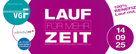LFMZ 025 Lila, weiß und grüner Hintergrund mit Lauf für mehr Zeit - Schriftzug