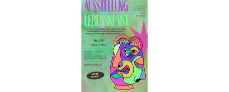 "Lebenskunst" - Kim Elas Grüner Hintergrund, abstrakte Zeichnung