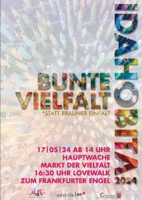 Bunter Hintergrund -IDAHOBITA* Butne Vielfalt statt brauner Einfalt